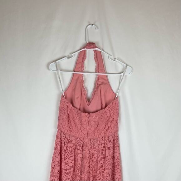 David’s Bridal Coral Lace Halter BalletCore Party Event Dress NWOT Size 2 - Picture 6 of 12